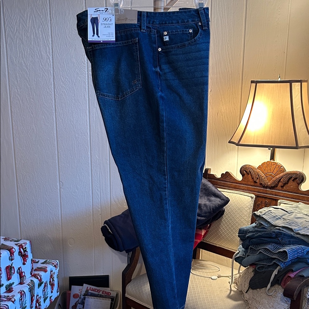 Seven7 Women’s  Dark Blue Straight Jeans